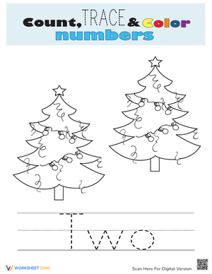 Christmas Math: Number 2 Learning Sheet