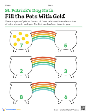 Leprechaun Coins Math Worksheet