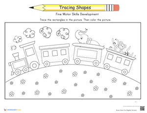 Tracing Shapes Worksheet: Enhance Fine Motor Skills
