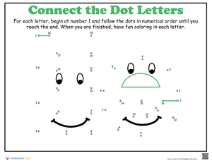 Dot-to-Dot Alphabet: E