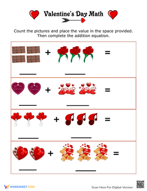 Valentines Day Math Worksheet
