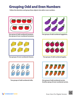 Grouping Odd and Even Numbers Worksheet