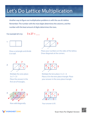 Learn Multiplication with the Lattice Method