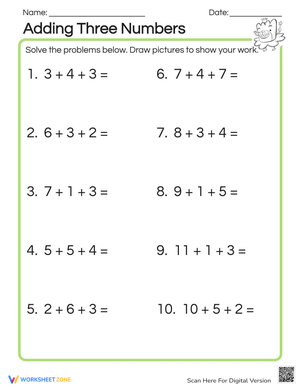 Assessment: Adding Three Numbers