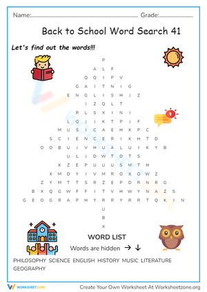 Back to School Word Search 41
