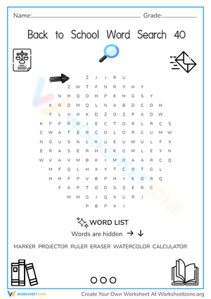 Back to School Word Search 40