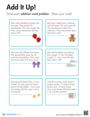 Addition Word Problems for Third Grade