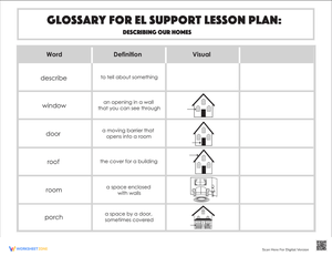 Glossary: Describing Our Homes Vocabulary