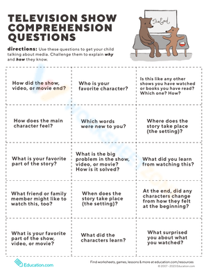 TV Show Comprehension Questions