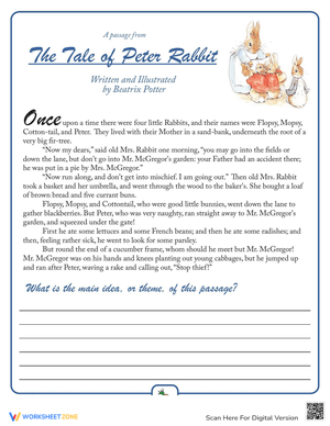 Discover the Main Idea: Peter Rabbit Story