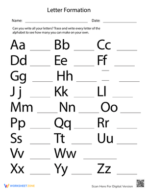 Letter Formation Assessment