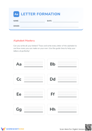Essential Letter Formation Practice — Grade 1 Printable