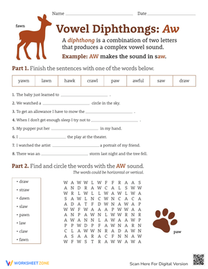 Vowel Diphthongs: AW