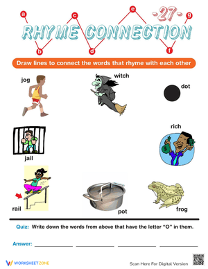 Rhyme Connection Worksheet: Enhancing Language Skills