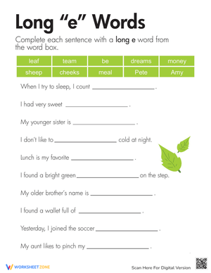 Long "e" Sound