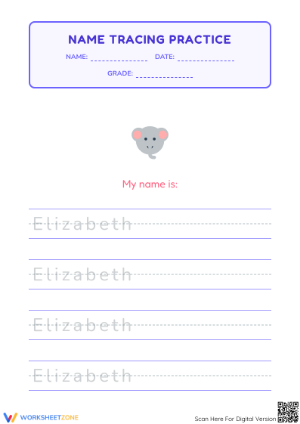 Elizabeth! Name Tracing Fun