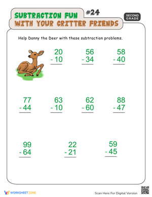 Critter Subtraction Fun #24