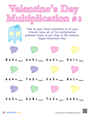 Valentine's Day Multiplication: Festive Math Practice