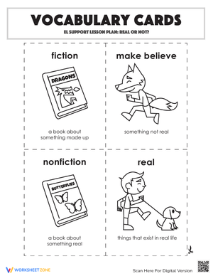 Vocabulary Cards: Real or Not?