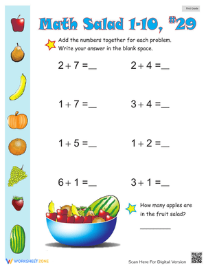 Fun Math Salad Worksheet for Engaging Practice