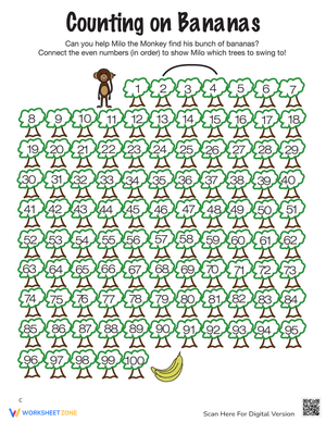 Counting Even Numbers Worksheet