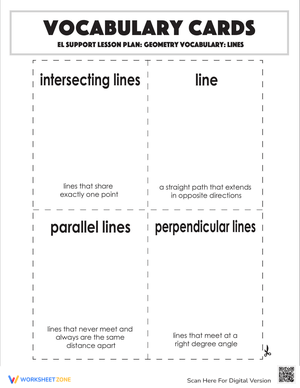 Vocabulary Cards: Geometry Vocabulary: Lines