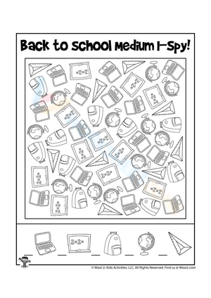 Back to School I Spy: Fun Worksheet for Kids
