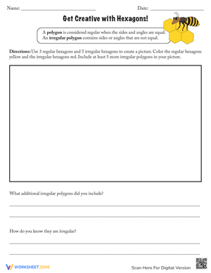 Get Creative with Hexagons Worksheet