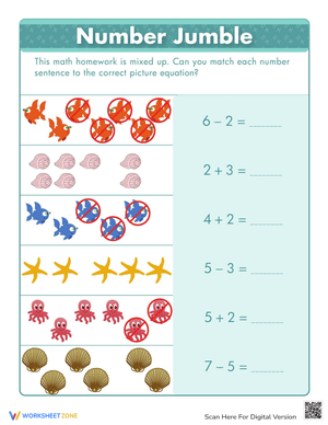 Solve the Number Jumble Worksheet