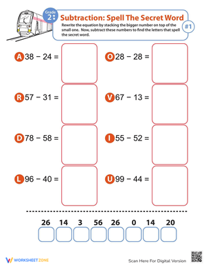 Uncover Secret Word Subtraction Fun