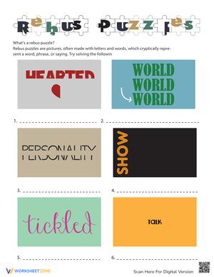 Solve Printable Rebus Puzzles