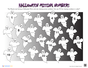 Spooky Halloween Numbers Worksheet