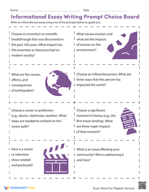Informational Essay Writing Prompt