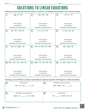 Solutions to Linear Equations