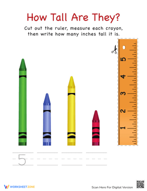 Measuring Tall Crayons Worksheet