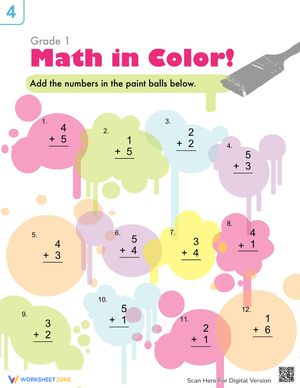 Math Color Addition Worksheet