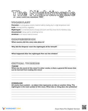 The Nightingale: Reading Comprehension Worksheet