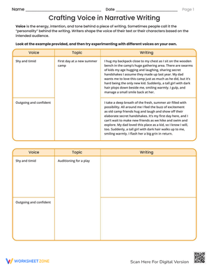 Crafting Voice in Narrative Writing