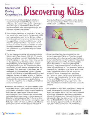 Kites: Informational Reading Comprehension