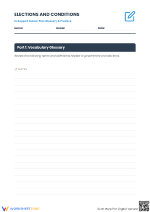 Government Vocabulary Worksheet | Grade 5 Printable