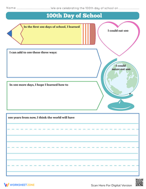 100th Day of School Worksheet