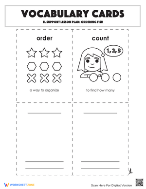 Vocabulary Cards: Ordering Fish