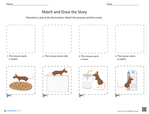 Match and Draw the Story Worksheet