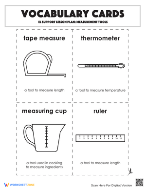 Vocabulary Cards: Measurement Tools