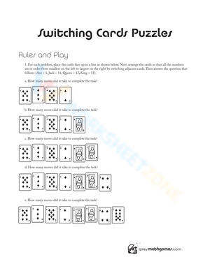 Switching Cards Puzzles Worksheet