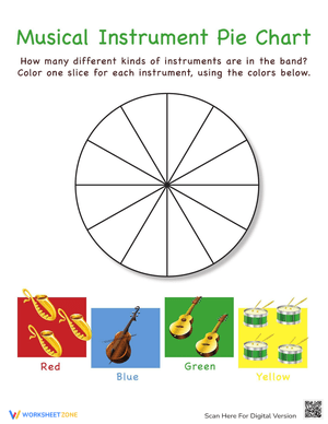 Musical Instrument Pie Chart Worksheet