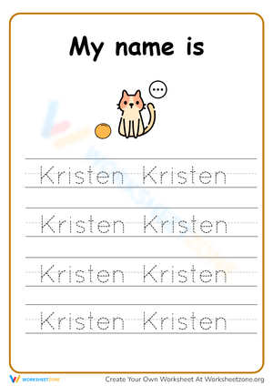 Name Tracing Worksheet - Kristen 