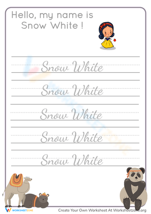Hello My Name Is Snow White Worksheet