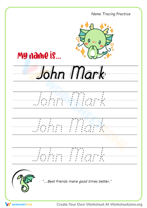 Trace Your Name with Cute Dragon