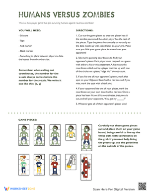 Zombie Game Worksheet